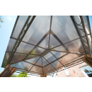 Metall Garten Hardtop Pavillon 3x3,6m Doppelstegplatten Polycarbonat Dach Partyzelt Pergola