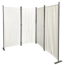 Paravent 220 x 165 cm Fabric Room Devider Garden 4-Part Patrition Wall Foldable Balcony Privacy Screen White