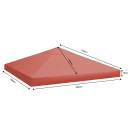 Replacement Roof for Leaves Gazebo 3x3m Orange-Red