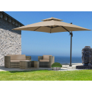 Cantilever parasol Premium Mallorca 3x3m Sand UV 50...