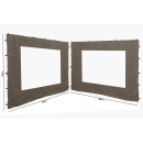 2 Side Panels with PE Window 250x190cm Brown-Grey for...