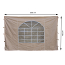 2 Seitenteile mit PVC Fenster 300x195cm für Pavillon Sahara 3x3m Seitenwand Sand