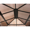 Metal Hardtop gazebo 3x3,6m with polycarbonate roof waterproof