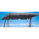 Hollywoodschaukel Dachbezug 200 x 145 cm Grau Wasserdicht | Universal Ersatzdach Gartenschaukel 3 Sitzer | UV 50 Schaukel Dach Ersatz Bezug