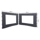 2 Side Panels with PE Window 300x197cm Grey for Gazebo 3x3m