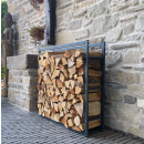 Firewood rack 90x25x90cm wooden rack indoor and outdoor