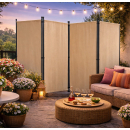 Paravent 4 Teilig 165 x 220 cm Beige - Garten & Balkon Sichtschutz Stellwand Innen & Außen - Raumteiler Trennwand Faltbar Blickdicht & Wetterfest