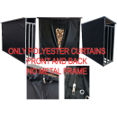 Weather Protection Set Front- and Back Wall PVC Black for Firewood Rack 130 x 70 x 185 cm
