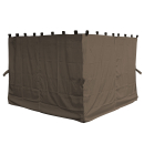 4 Side Panels with Zip 300x195cm Brown-Grey for Gazebo 3x4m