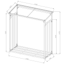 Metall Kaminholzregal Außen 143 x 70 x 145 cm, Pro - 40 mm Stahlprofil, Anthrazit, Wetterfest, Kapazität 1,4 m³ (2 SRM), M Garten Kaminholzunterstand Stapelhilfe