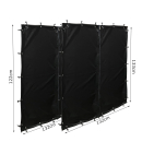 Weather Protection Set Front- and Back Wall PVC Black for Firewood Rack 143 x 70 x 145 cm