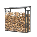 Metal Firewood Shelf Anthracite XXL 143 x 70 x 145 cm Garden Firewood Shelter 1.4 m³ Stacking Aid Outdoor with Weather Protection Black