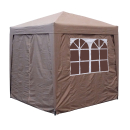 Pop-Up Gazebo 2 x 2 m Beige with 4 Easy fastening sidewalls with 2 zippers