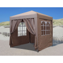 Pop-Up Gazebo 2 x 2 m Beige with 4 Easy fastening sidewalls with 2 zippers