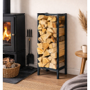 Metal firewood rack anthracite 33x25x90cm garden firewood shelter firewood storage stacking aid