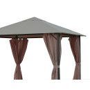 4 Side Panels with Zip 260x195cm Brown-Grey for Gazebo 3x3m