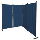 Paravent 220 x 165 cm Fabric Room Devider Garden 4-Part Patrition Wall Foldable Balcony Privacy Screen Blue
