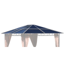 Ersatzdach f&uuml;r Hardtop Pavillon 3x3,6m Doppelstegplatten Polycarbonat Braun