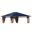 Ersatzdach für Hardtop Pavillon 3x3,6m Doppelstegplatten Polycarbonat Braun