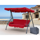 Hollywood Swing 3 Seater Foldable with Lounger Function Swing Garden Lounger Triumph Ruby incl. Protective Cover