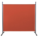 2 Piece Paravent 180 x 178 cm Fabric Room Devider Garden Partition Wall Balcony Privacy Screen orange-red