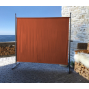 2 Piece Paravent 180 x 178 cm Fabric Room Devider Garden Partition Wall Balcony Privacy Screen orange-red