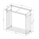 Metall Kaminholzregal Außen 185 x 70 x 185 cm Mit Wetterschutz Schwarz, Pro - 40 mm Stahlprofil, Anthrazit, Wetterfest, Kapazität 2,3 m³ (3,5 SRM), XXL Garten Kaminholzunterstand Stapelhilfe