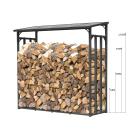 Metal Firewood Shelf Anthracite XXL 185 x 70 x 185 cm Garden Firewood Shelter 2.3 m³ Stacking Aid Outdoor with Weather Protection Black