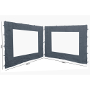 2 Side Panels with PE Window 250x190cm Grey for Gazebo 3x3m