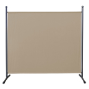 Paravent 180 x 178 cm Fabric Room Devider Garden Partition Wall Balcony Privacy Screen Beige