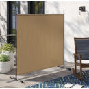 Paravent 180 x 178 cm Fabric Room Devider Garden Partition Wall Balcony Privacy Screen Beige