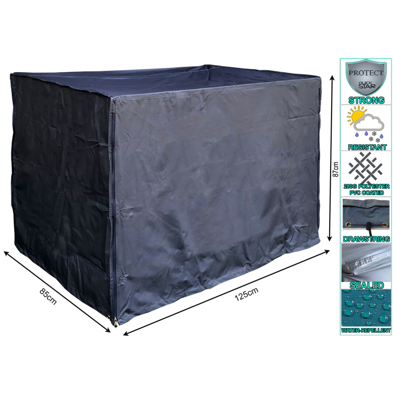 Schutzhülle Gitterbox 125x85x95cm mit RV Polyester 600D Schwarz NEU & OVP 