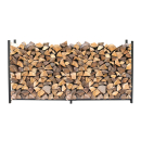 Metal Firewood Rack Anthracite 200 x 25 x 115 cm Garden Firewood Shelter 0,8 m³ / 1 SRM Stacking Aid Outdoor with Weather Protection Gray