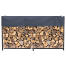 Metal Firewood Rack Anthracite 200 x 25 x 115 cm Garden...