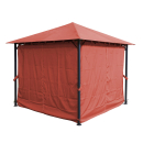 Metal Garden Pavilion Nice 3x3m Antique Party Tent Terra / Rotorange RAL 2001 with 4 Side Panels