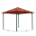 Metal Garden Pavilion Nice 3x3m Antique Party Tent Terra / Rotorange RAL 2001 with 4 Side Panels