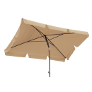 Parasol 2x1.25m rectangular with valance and folding device Beige