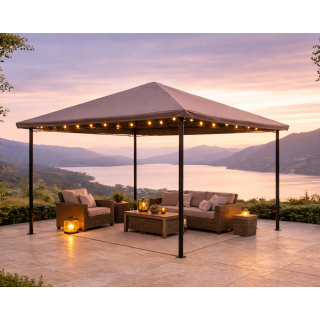 Domi Winter-Pavillon-Abdeckung 3x3m, Wasserdicht Mit Netzfenstern – Ganzjahresschutz Für Gartenpavillons