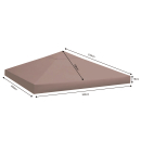 Replacement Roof for Gazebo 3x3m Brown-Grey