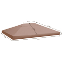 Replacement Roof for Gazebo 3x4m Brown-Gray