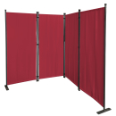 2 Piece Paravent 220 x 165 cm Fabric Room Devider Garden 4-Part Patrition Wall Foldable Balcony Privacy Screen Ruby Red