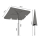Parasol 2x1.25m rectangular with protective cover and folding device beige grey