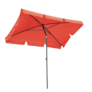Parasol 2x1.25m rectangular with protective cover and folding device red orange