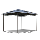 Metal Hardtop Pavilion 3x3m incl. Side Wall Set and Anti Dust Filter Tape Double Web Panels Polycarbonate Garden Roof Party Tent Pergola