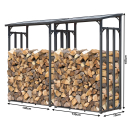 2 Piece Metal firewood rack anthracite XXL 130 x 70 x 185 cm garden firewood shelter 3.2 m&sup3; firewood storage stacking aid outside