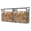 2 Piece Metal firewood rack anthracite XXL 185 x 70 x 185 cm garden firewood shelter 4.6 m&sup3; firewood storage stacking aid outside