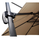 Cantilever parasol Premium Mallorca 3x3m UV 50 Terrace Paraso in colour sand with protective cover