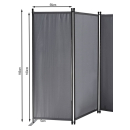 Paravent 6 Teilig 340x165cm Grau - Garten & Balkon Sichtschutz Stellwand Innen & Außen - Raumteiler Trennwand Faltbar Blickdicht & Wetterfest