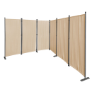Paravent 340 x 165 cm Fabric Room Devider Garden 6-Part Patrition Wall Foldable Balcony Privacy Screen Beige