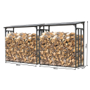 2 Piece Metal Firewood Shelf Anthracite XXL 185 x 70 x...